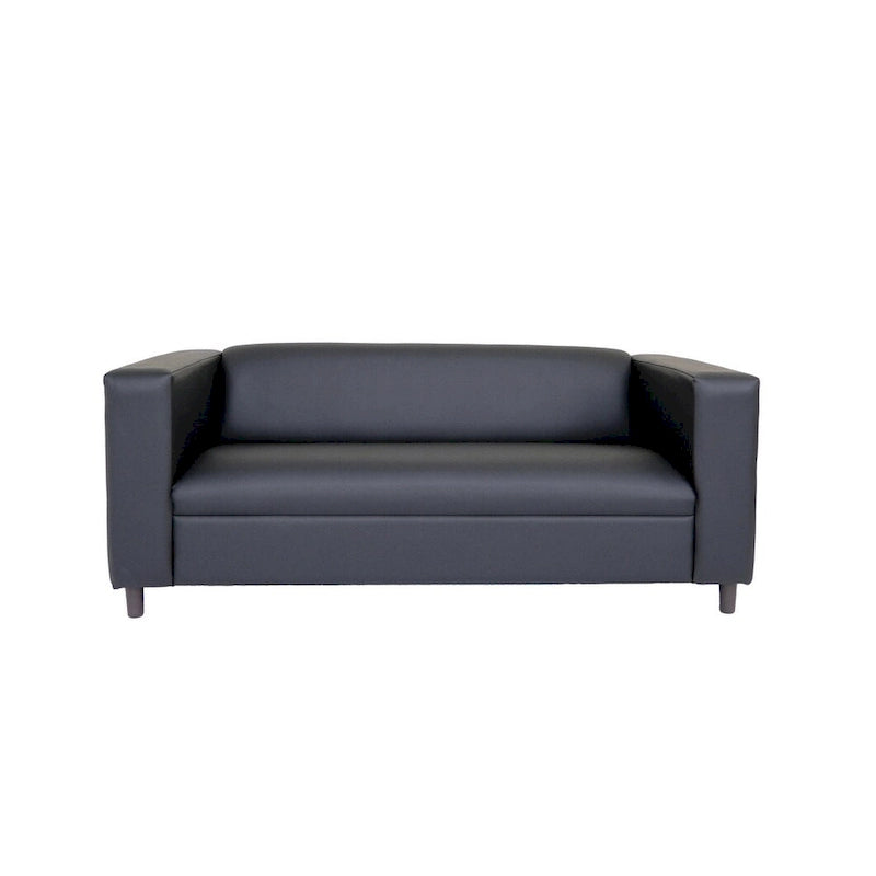 Mid Century Modern 3 Seater Sofa Faux Leather