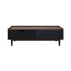 Comfort Duane Modern Ribbed Coffee Table with Drawer and Shelf