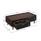 Comfort Duane Modern Ribbed Coffee Table with Drawer and Shelf