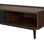 Comfort Duane Modern Ribbed Coffee Table with Drawer and Shelf