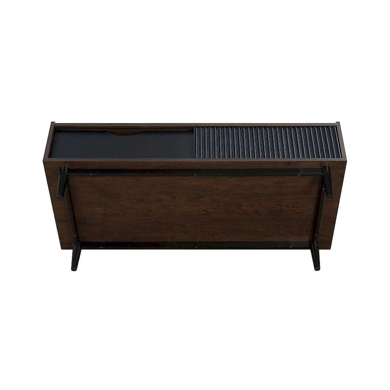 Comfort Duane Modern Ribbed Coffee Table with Drawer and Shelf