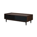 Comfort Duane Modern Ribbed Coffee Table with Drawer and Shelf