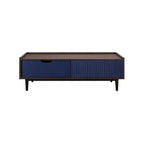 Comfort Duane Modern Ribbed Coffee Table with Drawer and Shelf