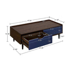 Comfort Duane Modern Ribbed Coffee Table with Drawer and Shelf