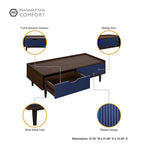 Comfort Duane Modern Ribbed Coffee Table with Drawer and Shelf