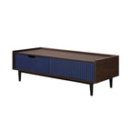 Comfort Duane Modern Ribbed Coffee Table with Drawer and Shelf