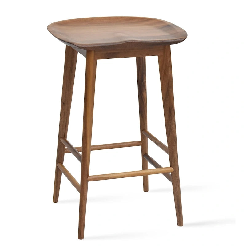 Hendry Backless Solid Acacia Counter Stool
