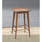 Hendry Backless Solid Acacia Counter Stool