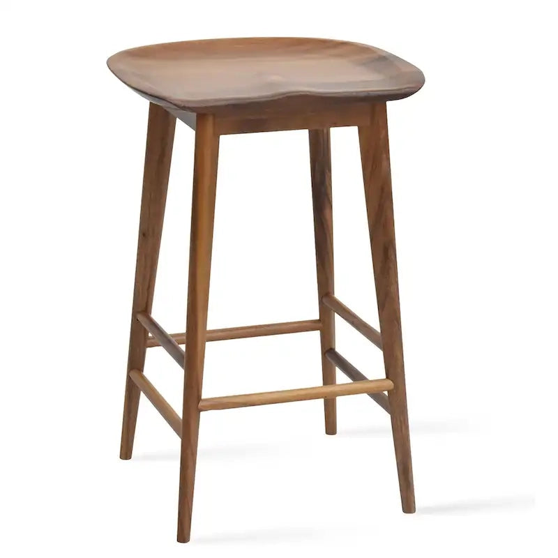 Hendry Backless Solid Acacia Counter Stool