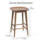 Hendry Backless Solid Acacia Counter Stool