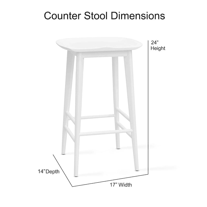 Hendry Backless Solid Acacia Counter Stool