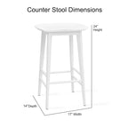 Hendry Backless Solid Acacia Counter Stool