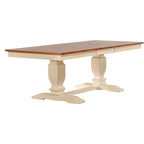 Double Pedestal Transitional Antiqued Caramel/Biscotti Napoleon Back 7-Piece Dining Set