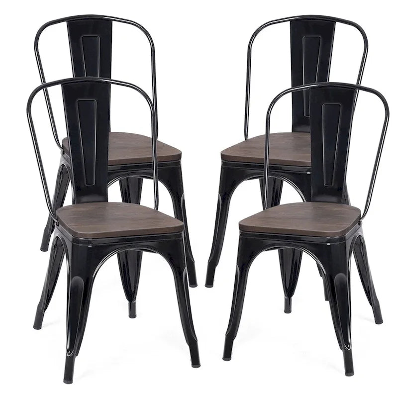 Stackable Bistro Cafe Dining Chair Metal Frame