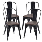 Stackable Bistro Cafe Dining Chair Metal Frame