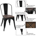 Stackable Bistro Cafe Dining Chair Metal Frame