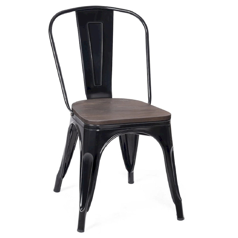 Stackable Bistro Cafe Dining Chair Metal Frame