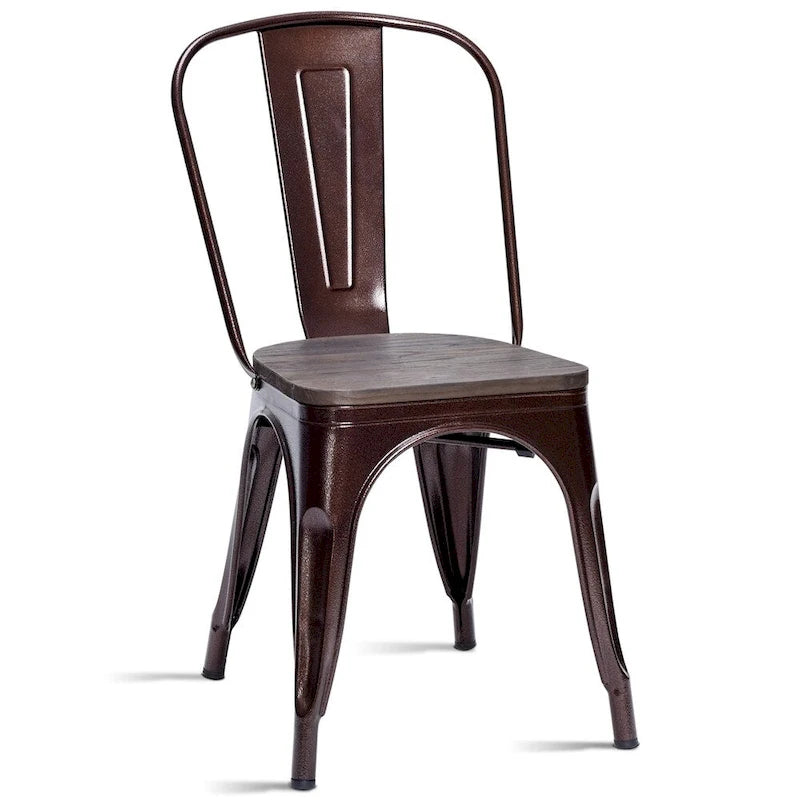 Stackable Bistro Cafe Dining Chair Metal Frame