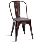 Stackable Bistro Cafe Dining Chair Metal Frame