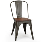 Stackable Bistro Cafe Dining Chair Metal Frame