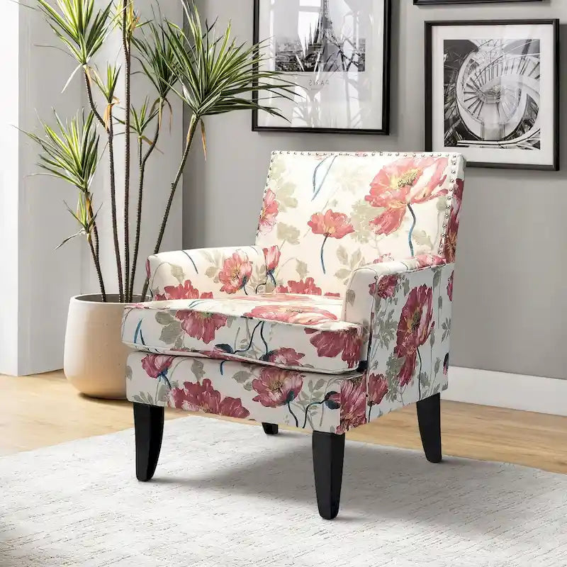 French Country Armchair with Nailhead Trim