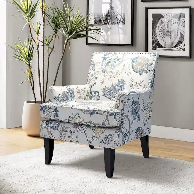 French Country Armchair with Nailhead Trim