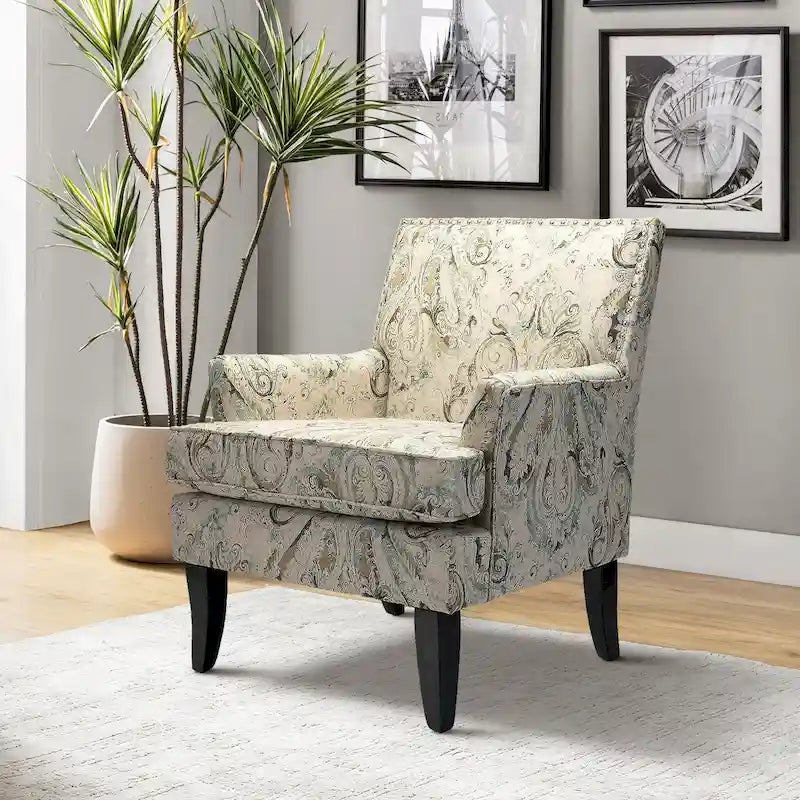French Country Armchair with Nailhead Trim