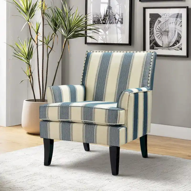 French Country Armchair with Nailhead Trim