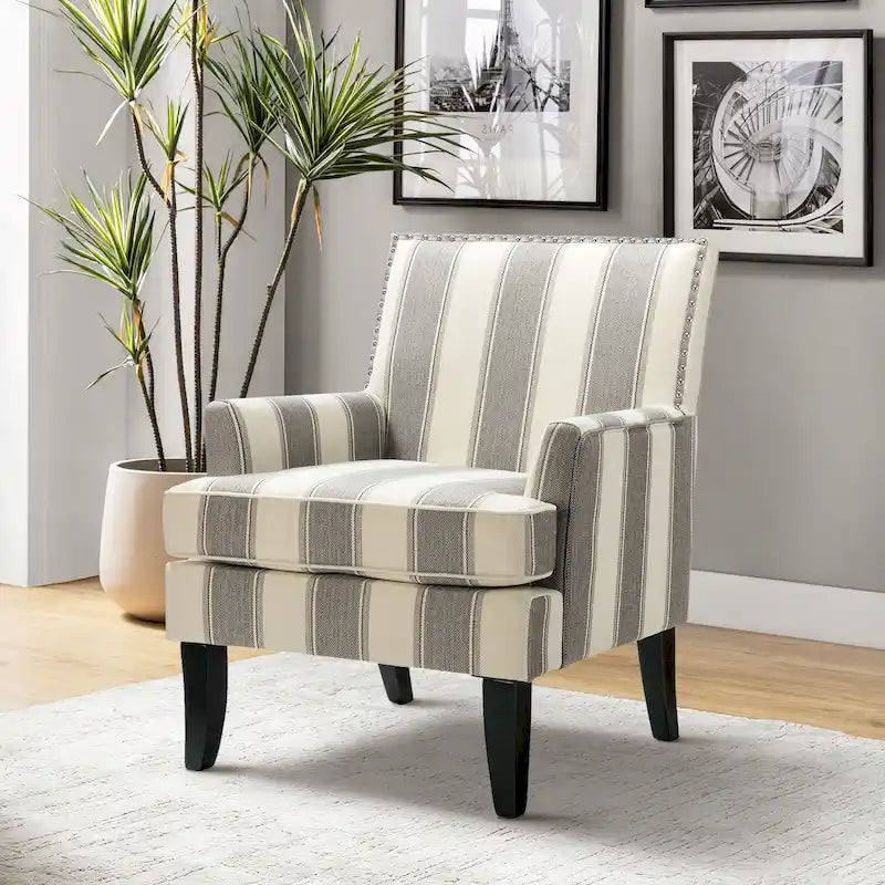 French Country Armchair with Nailhead Trim