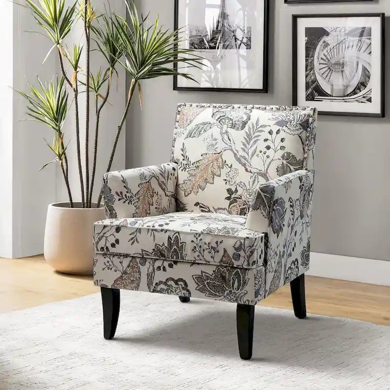 French Country Armchair with Nailhead Trim