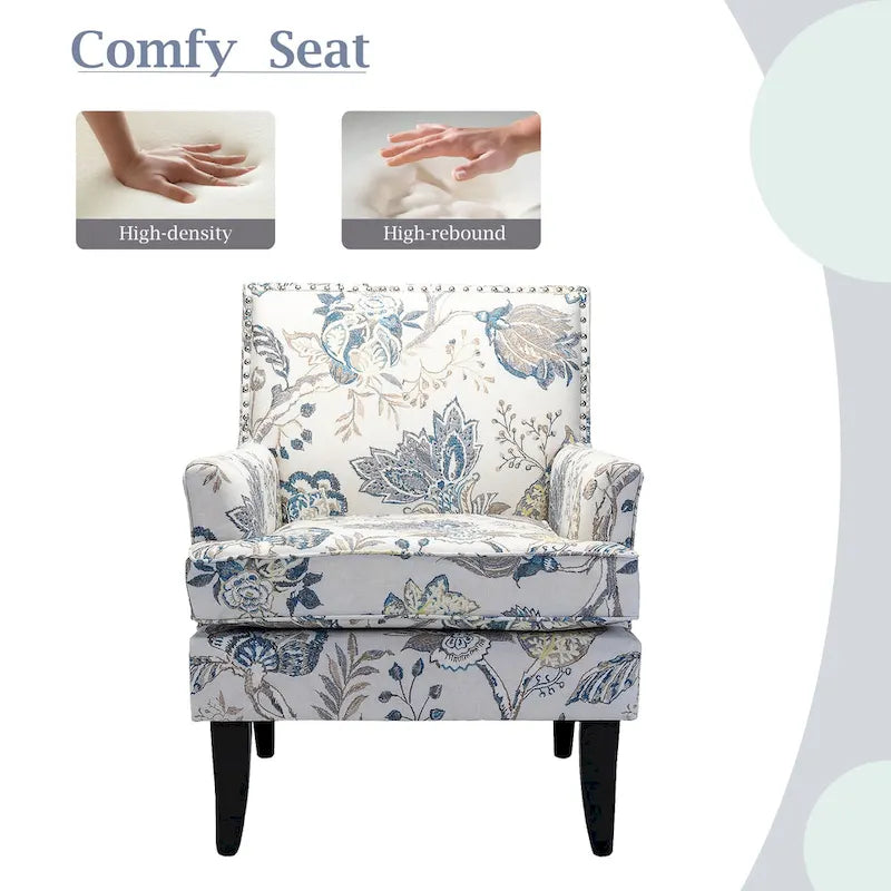 French Country Armchair with Nailhead Trim