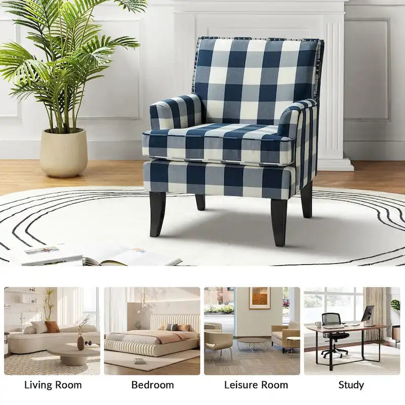 French Country Armchair with Nailhead Trim