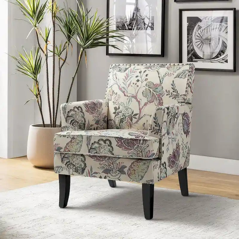 French Country Armchair with Nailhead Trim
