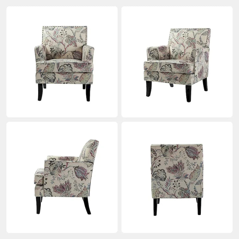 French Country Armchair with Nailhead Trim