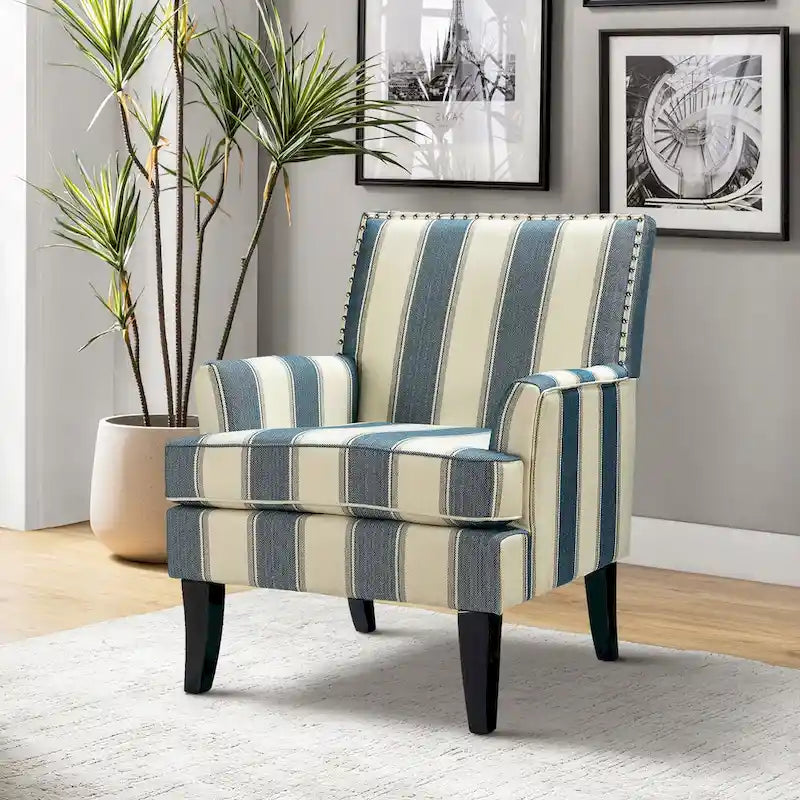 French Country Armchair with Nailhead Trim
