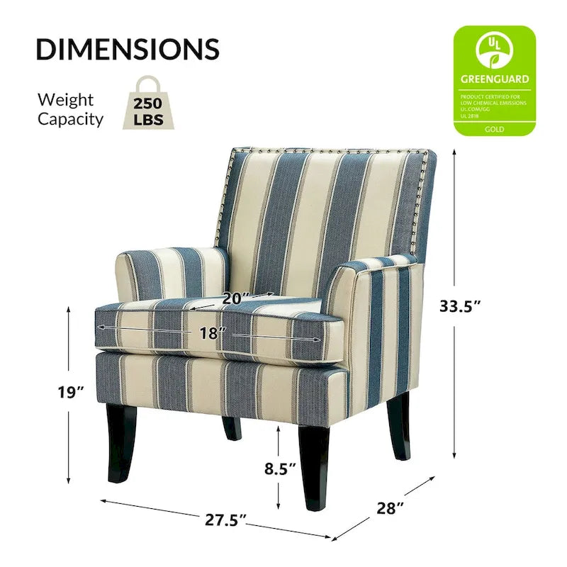 French Country Armchair with Nailhead Trim