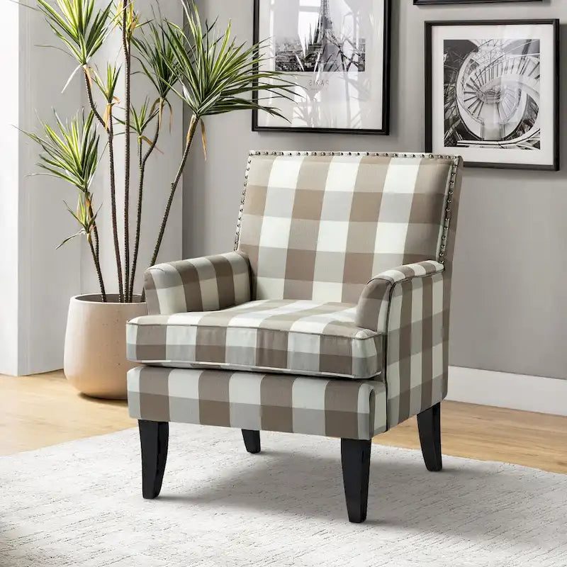 French Country Armchair with Nailhead Trim