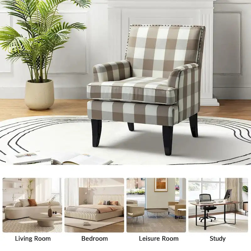 French Country Armchair with Nailhead Trim