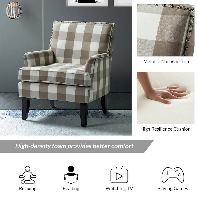 French Country Armchair with Nailhead Trim