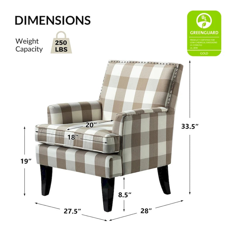 French Country Armchair with Nailhead Trim
