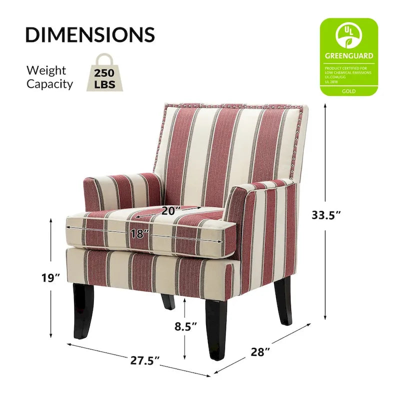 French Country Armchair with Nailhead Trim
