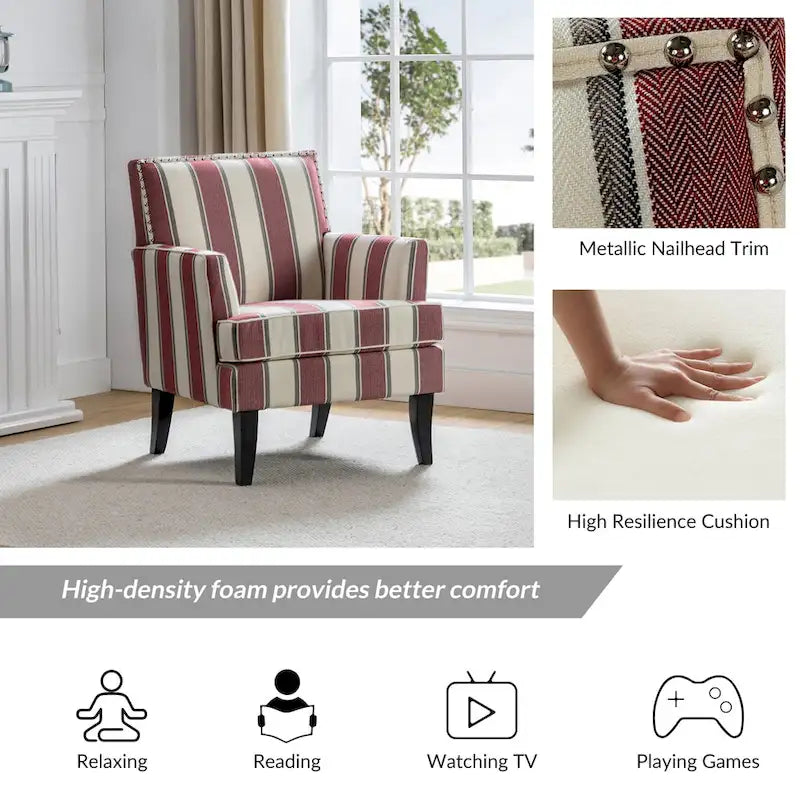 French Country Armchair with Nailhead Trim