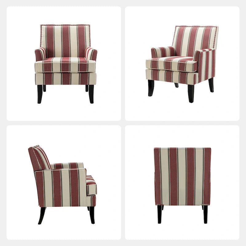 French Country Armchair with Nailhead Trim
