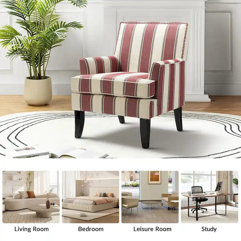 French Country Armchair with Nailhead Trim