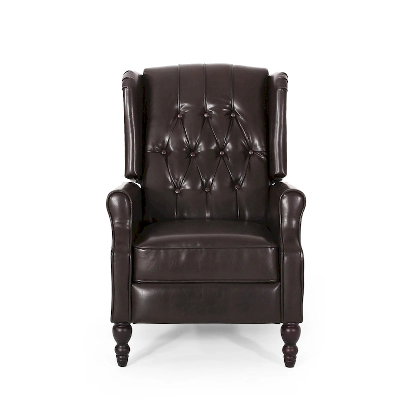 Walter Brown Bonded Leather Recliner Club Chair