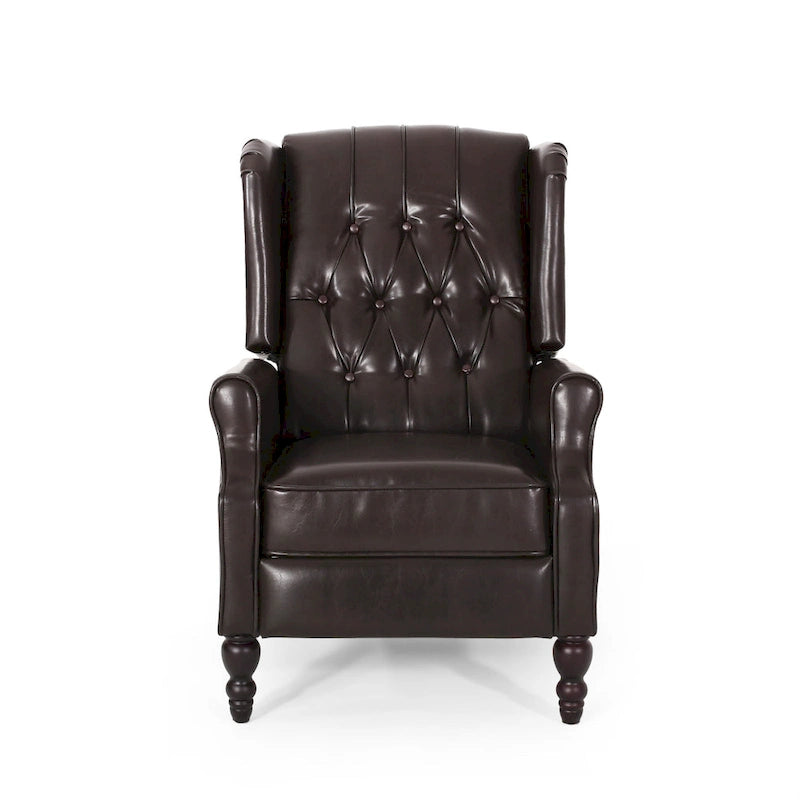 Walter Brown Bonded Leather Recliner Club Chair