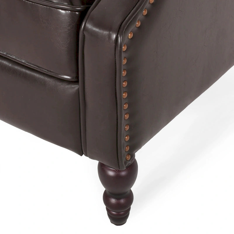 Walter Brown Bonded Leather Recliner Club Chair