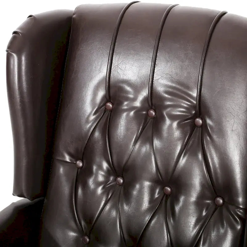 Walter Brown Bonded Leather Recliner Club Chair