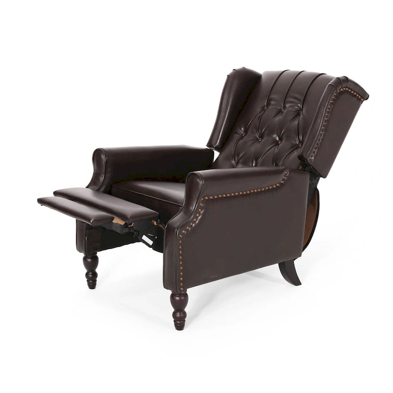 Walter Brown Bonded Leather Recliner Club Chair
