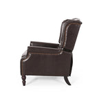 Walter Brown Bonded Leather Recliner Club Chair